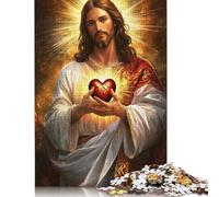 Art Christian Jesus 500 Pieces Wooden Puzzles for Adults Jigsaw Puzzles Educational Game Challenge Toy 500pcs (52x38cm)