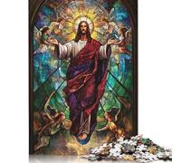 Art Christian Jesus Puzzle for Adults And Teenagers 1000 Pieces Wooden Puzzles for Adults Puzzles for Teenagers Age 12 Years Up 1000pcs (75x50cm)