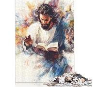 Art Christian Jesus Puzzle for Adults And Teenagers 500 Pieces Wooden Puzzles for Adults Puzzles for Teenagers Age 12 Years Up 500pcs (52x38cm)