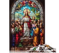 Art Christian Jesus Puzzle for Adults And Teenagers 500 Pieces Wooden Puzzles for Adults Puzzles for Teenagers Age 12 Years Up 500pcs (52x38cm)