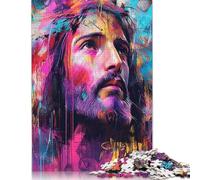 Art Christian Jesus Puzzle for Adults And Teenagers 500 Pieces Wooden Puzzles for Adults Puzzles for Teenagers Age 12 Years Up 500pcs (52x38cm)