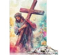 Art Christian Jesus Puzzle Jigsaws 1000 Pieces for Adults & Teenager Age 12 Years Up Christmas Eve Gifts 1000pcs (75x50cm)