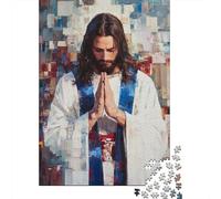 Art Christian Jesus Puzzle Unique Home Decor 100 Percent Recycled Cardboard Jigsaw Puzzle for Adult Children's Day Gifts 1000pcs (75x50cm)