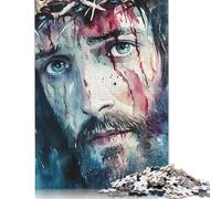 Art Christian Jesus Puzzles 500 Pieces Wooden Puzzles for Adults And Teenager Family Game Christmas Eve Gifts 500pcs (52x38cm)