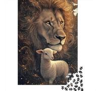 Art Christian Lion Puzzle 100% Recycled Cardboard Premium Cardboard Jigsaw Puzzle for Adult Children 1000pcs (75x50cm)