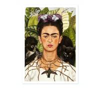 Art Classics Self-Portrait With Thorn Necklace & Hummingbird Art Exhibition Poster, Vintage Art Print, Painting Wall Art, Living Room Decor Minimalist, A3 (Print Only) - 42x29.7cm