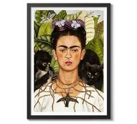 Art Classics Self-Portrait With Thorn Necklace & Hummingbird Art Exhibition Poster, Vintage Art Print, Painting Wall Art, Living Room Decor Minimalist, A2 (Black Frame) - 62.5x45.1cm