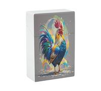 Art Colorful Chicken Cigarette Case Stylish Lightweight Pocket Holder Case for Smoke Waterproof Cigarette Dispenser Cigarettes Accessories for Outdoor Camping Hiking