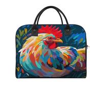 Art Colorful Chicken Laptop Tote Bag Casual Travel Handbag Multi Pocket Shoulder Bags for Work Travel