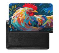 Art Colorful Chicken Passport Holder Passport Cover Protector Essentials with Credit Card Slots for Women Men
