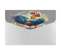 Art Colorful Chicken Plastic Envelopes with Snap Closure Poly Folders for Document Reusable File Bags A4 Letter Size Document Holder Office Supplies Organization Storage