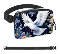 Art Colorful Flower White Pigeon-1781 Belt Bag for Men and Women Fanny Pack,Belt Bag with Adjustable Strap,Fashion Crossbody Everywhere Belt Bag for Travel Outdoors Running Hiking, Multicolor,