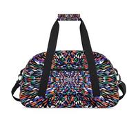 Art Colorful Geometry Duffel Bags for Women Men Kids Girls Boys Overnight Weekender Travel Bag 24L Sport Gym Duffel Bag Practice Tote Carry Bag