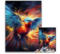 Art Colorful Phoenix 1000Pc Adults Jigsaw Puzzle Wooden Puzzles Home Decor Brain Teaser Game for Teenagers & Family Interaction 50x75CM/19.68x29.52inch