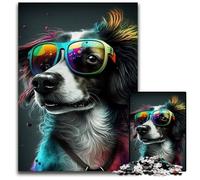 Art Colourful Dogs 1000-Piece Jigsaw Puzzle Jigsaw Puzzles for Adults Challenging Brain Teaser - Relaxing Toy for Teenagers 50x75CM/19.68x29.52inch