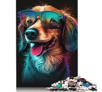 Art Colourful Dogs Jigsaw Puzzles 500 Pieces for Adults Wooden Puzzles Brain Exercise Challenge Game Entertainment Gifts Teenagers Family Activity 500pcs (52x38cm)