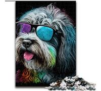 Art Colourful Dogs Jigsaws Puzzles 1000 Pieces for Adults Gifts, Family Fun Games Fun at Home Activities, Birthday Present, Travel Gifts (50x75cm)