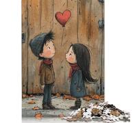 Art Couple 500 Pieces Puzzles Wooden Puzzle for Teenager Funny Jigsaw Puzzles 500pcs (52x38cm)