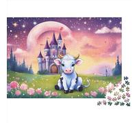 Art Cow Jigsaw Puzzles Puzzle for Adults Kids. 1000 Piece Cartoon Whimsical Challenge Toy Educational Games Home Decoration for Educational Games Gifts 1000pcs (75x50cm)