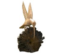 ART-CRAFT Handcrafted in Bali carved beautiful decorative wooden miniature hummingbird animal figurine Ideal as a living room decoration figure or as a shelf decoration Excellent as a gift.