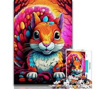 Art Cute Squirrel 1000 Piece Jigsaw Puzzle for Adults Teens,Decompressing Intellectual Educational Toy Secret Santa Gifts (38x26cm)