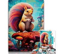 Art Cute Squirrel 1000 Piece Jigsaw Puzzles for Teenagers,Family Game Stress Reliever Difficult Challenge Secret Santa Gifts 50x75cm