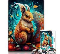 Art Cute Squirrel Jigsaw Puzzles for Adults 1000 Jigsaws,Family Game Stress Reliever Difficult Challenge Secret Santa Gifts 50x75cm