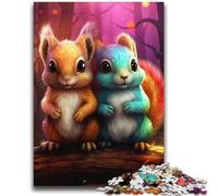 Art Cute Squirrel Jigsaw Puzzles for Adults,Decompressing Intellectual Educational Toy Birthday Present,Gifts,Wall Art (38x52cm)