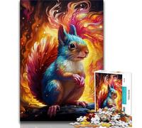 Art Cute Squirrel Puzzles 1000 Pieces for Teenagers,Challenging Game And Family Play with Fully Interlocking Randomly Shaped Pieces (50x75cm)