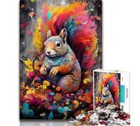 Art Cute Squirrel Puzzles for Adults Teens 1000 Pieces,Learning Educational Toys Family Games with Matching Poster And Trivia Sheet (38x26cm)