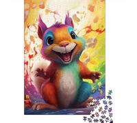 Art Cute Squirrel Wooden Puzzles 1000 Piece Jigsaw Puzzles for Adults Educational Game Challenge Toy Christmas Eve Gifts 1000pcs (75x50cm)