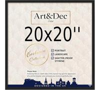 Art & Dec Zone® Sl lack MDF Picture Frame 20x20 Inch - High-Clarity Shatter-Proof Acrylic Poster Holder for Modern Wall Decor