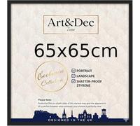 Art & Dec Zone® Sl lack MDF Picture Frame 65x65 cm Square Durable MDF Poster Frame with Clear Acrylic Protection - Wall Display for Photos, Artwork & Prints