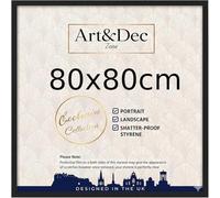 Art & Dec Zone® Sl lack MDF Picture Frame 80x80 cm Square Durable MDF Poster Frame with Clear Acrylic Protection - Wall Display for Photos, Artwork & Prints