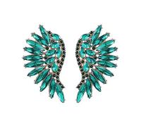 Art Deco 1920's Great Gatsby Angel Wings Eagle Wings Gothic Earrings Rhinestone Retro Statement Earrings Dangling Earrings Chandelier Long Drop Earrings for Women, Crystal, aaa rhinestones