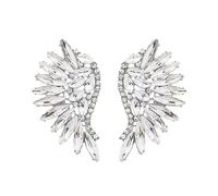 Art Deco 1920's Great Gatsby Angel Wings Eagle Wings Gothic Earrings Rhinestone Retro Statement Earrings Dangling Earrings Chandelier Long Drop Earrings for Women, Crystal, aaa rhinestones