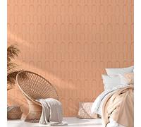 Art Deco 391761 Non-Woven Wallpaper Orange White Gold Metallic Architects Paper Arcade Retro 10.05 m x 0.53 m Made in Germany