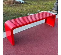 Art Deco 59" Alloy Patio Bench - All Iron Outdoor Garden Chair with Backrest, Slish Leisure Seating for Par & Business Spaces, Red Color, & Ele Design