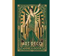 Art Deco Address Book, Telephone Directory, Contacts Book, Printed A-Z Indexing, Vintage Aesthetics: Matte Hardcover, 100 Cream Pages, Size: 6" x 9"