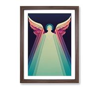 Art Deco Angel Vol.1 Framed Print | A3 Walnut Framed Wall Art | Ready to Hang | Art Deco Nature Picture | Living Room Bedroom Lounge Office