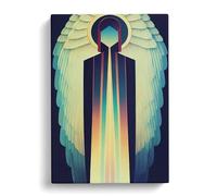 Art Deco Angel Vol.2 Canvas Print | Gallery Wrapped 30mm Frame Wall Decor | 30x20 inches | Ready to Hang | Art Deco Religious Picture | Living Room Bedroom Lounge Office