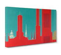 Art Deco Architecture Canvas Wall Art Print 30x20 Inch
