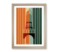 Art Deco Architecture Framed Wall Art Print A2 Oak