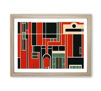 Art Deco Architecture Framed Wall Art Print A2 Oak