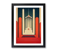 Art Deco Architecture No.5 Framed Print for Living Room Bedroom Home Office Décor, Wall Art Picture Ready to Hang, Black A4 Frame (34 x 25 cm)