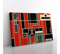 Art Deco Architecture Vol.1 Canvas Wall Art Print Ready to Hang, Framed Picture for Living Room Bedroom Home Office Décor, 60x40 cm (24x16 Inch)