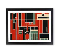 Art Deco Architecture Vol.1 H1022 Framed Print for Living Room Bedroom Home Office Décor, Wall Art Picture Ready to Hang, Black A2 Frame (64 x 46 cm)