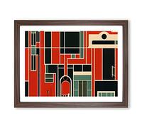Art Deco Architecture Vol.1 H1022 Framed Print for Living Room Bedroom Home Office Décor, Wall Art Picture Ready to Hang, Walnut A3 Frame (46 x 34 cm)