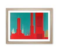 Art Deco Architecture Vol.4 Framed Print | A3 Oak Framed Wall Art | Ready to Hang | Art Deco Cityscape Picture | Living Room Bedroom Lounge Office