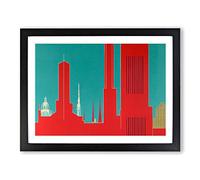 Art Deco Architecture Vol.4 Framed Print | A4 Black Framed Wall Art | Ready to Hang | Art Deco Cityscape Picture | Living Room Bedroom Lounge Office